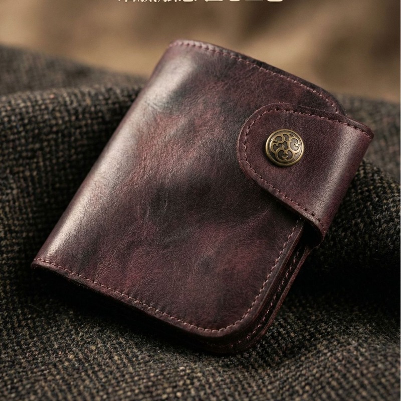 Edc Carry Card - Mens Wallet Large Capacity Genuine Leather