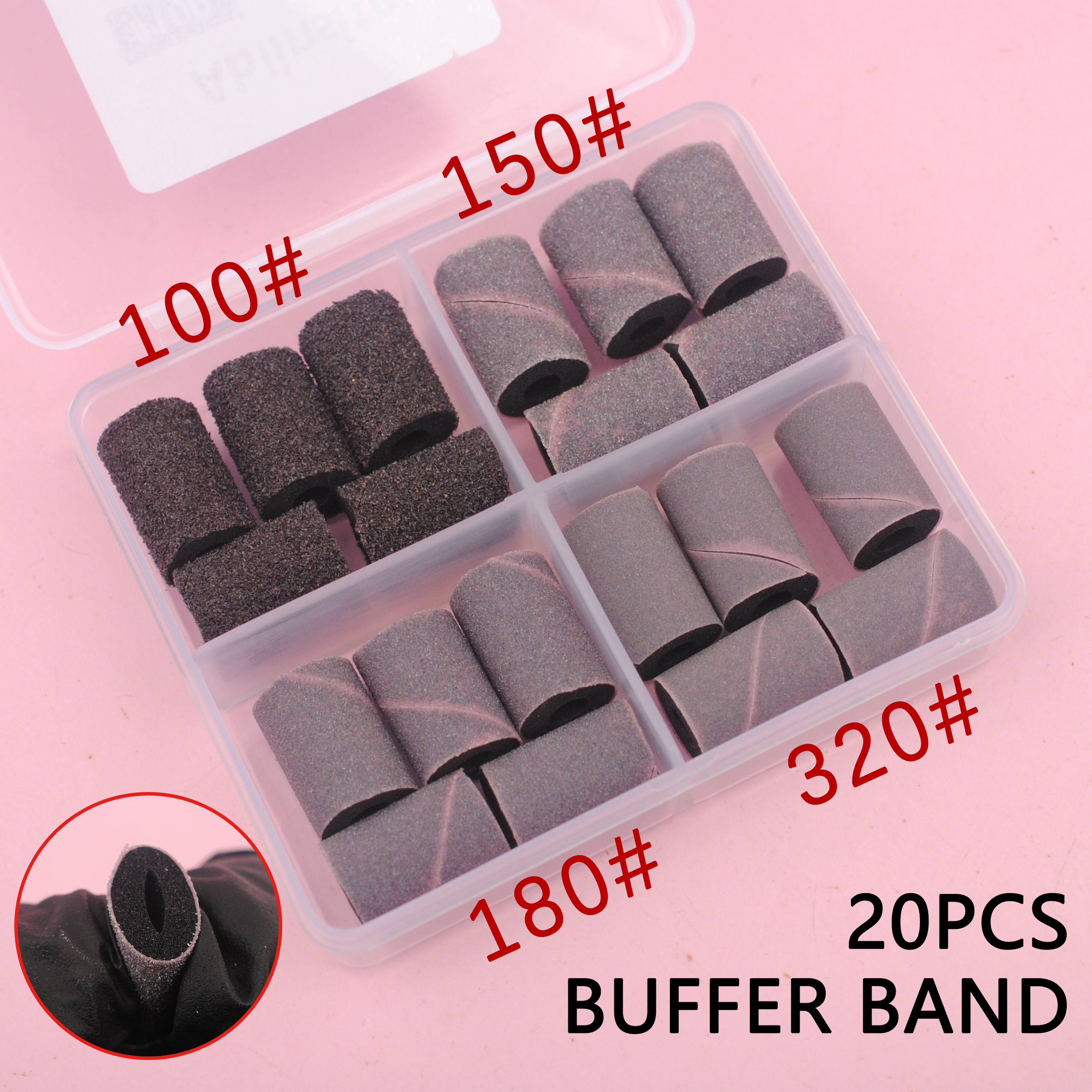 Nail File Titanium - Nail Drill Buffer Bands,Soft Sponge Sanding