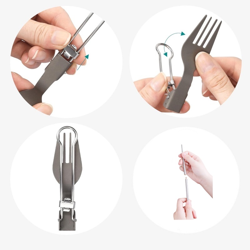 Titanium Foldable Utensil Set  - Edc Everyday Carry Knives recensione e prezzo