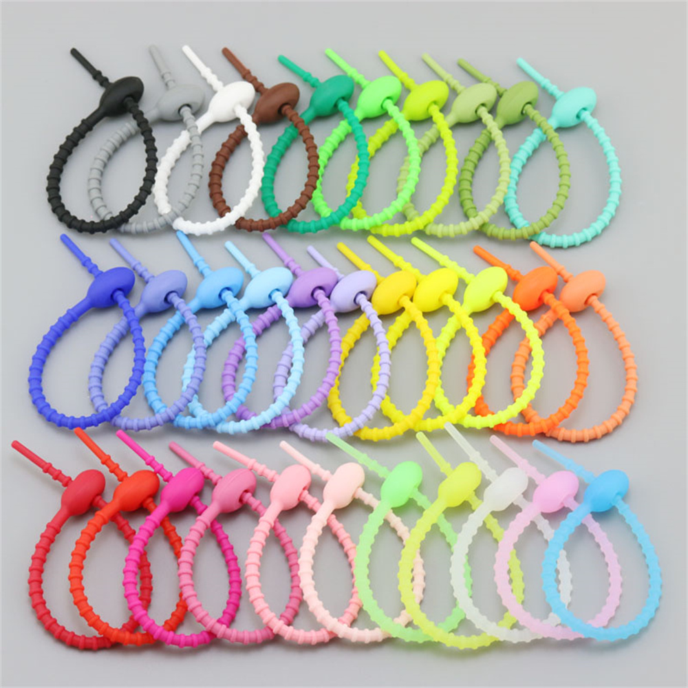 10Pcs/Lot Multi Color Silicone - Gear Tie Reusable recensione e prezzo