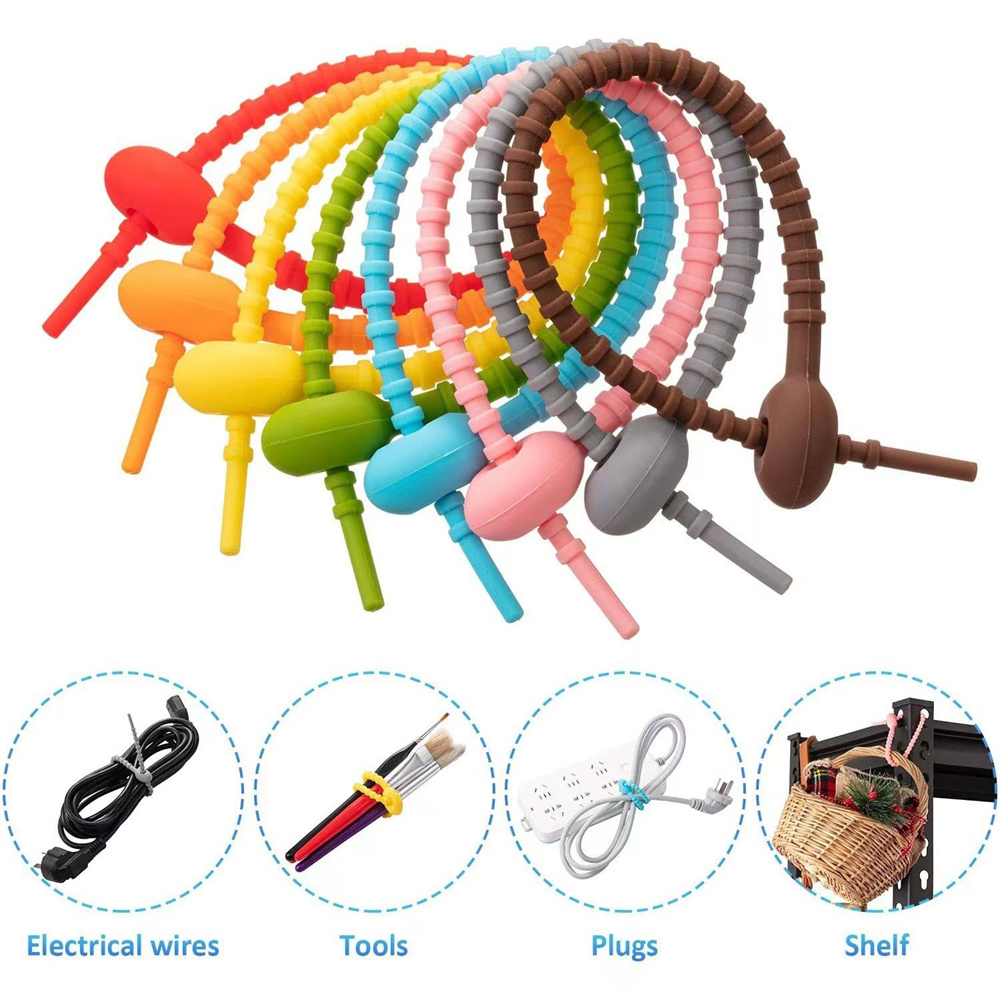 10Pcs/Lot Multi Color Silicone - Gear Tie Reusable recensione e prezzo